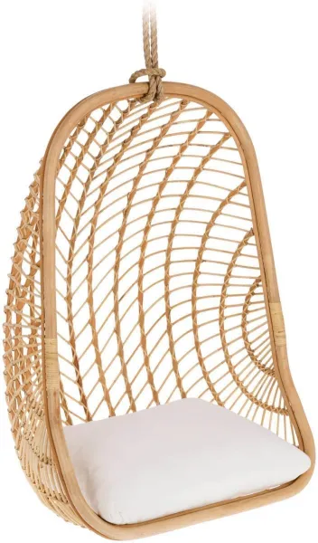 Ekaterina, Ulkokäyttöön tarkoitettu riippuva tuoli, luonnollinen/valkoinen, K127x85x73 cm